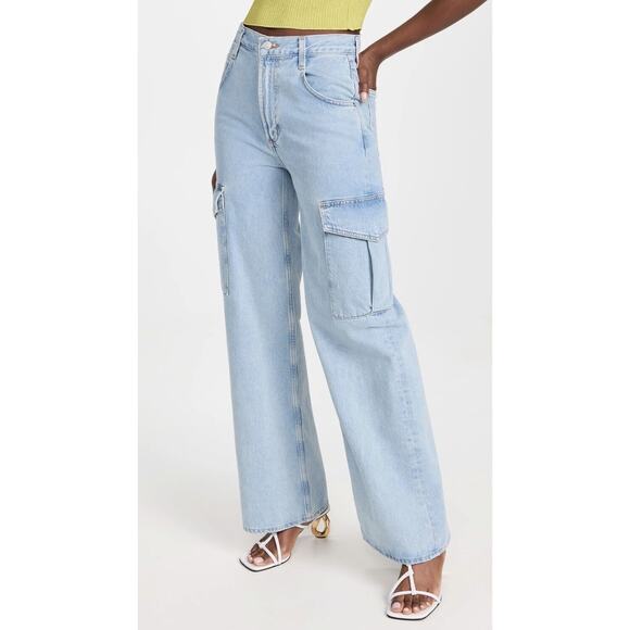 Agolde Denim - AGOLDE Minka Cargo Jeans Light Wash 27 baggy wide leg sustainable